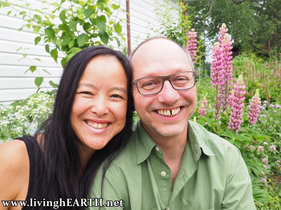 Bonita and Sebastien in their garden